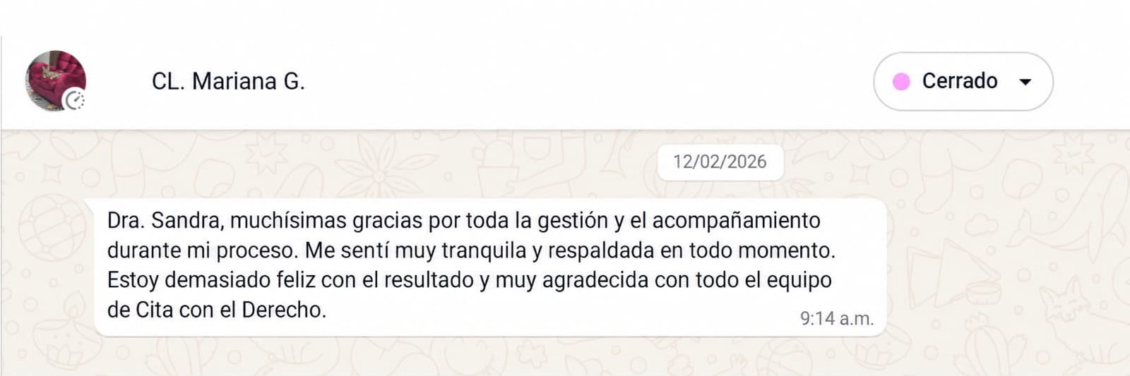 Conversación real con una clienta