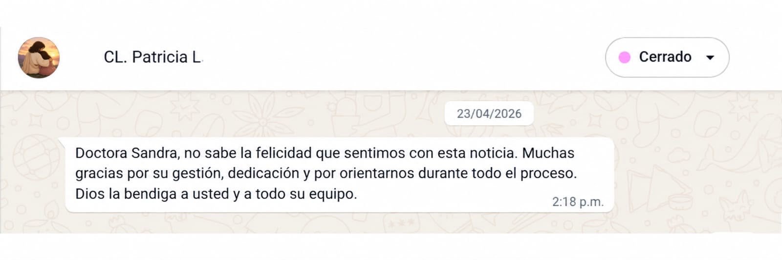 Conversación real con una clienta