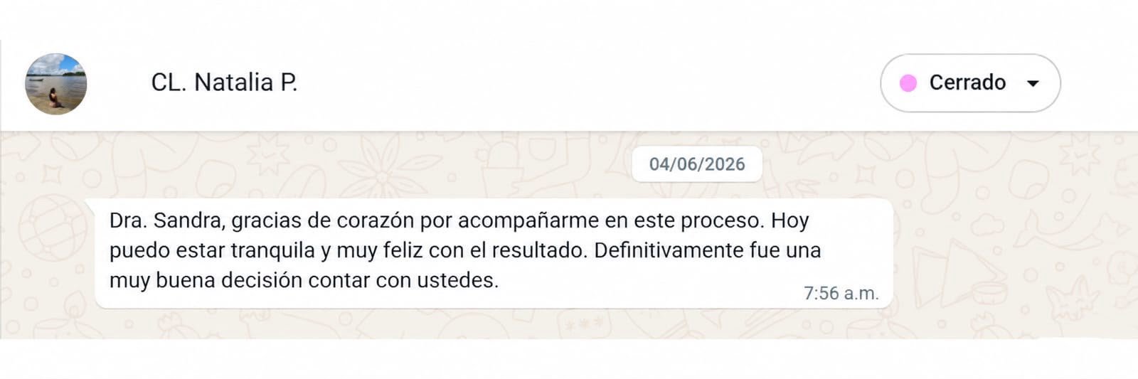 Conversación real con una clienta