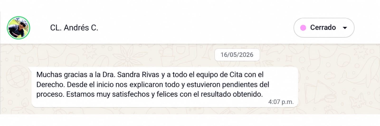Conversación real con una clienta